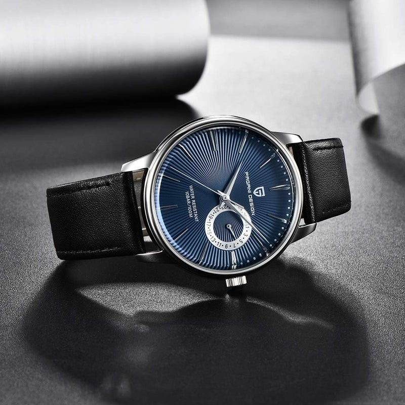 Pagani Design Vintage Men's Watch VH65 Quartz Movement with Leather Strap - Waterproof Business Sport Wristwatch - Image 2